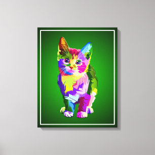 Gestileerde Kitten Prismatic Design-32345 Canvas Afdruk