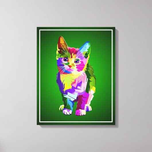 Gestileerde Kitten Prismatic Design-32345 Canvas Afdruk (Voorkant)
