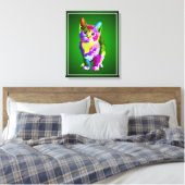 Gestileerde Kitten Prismatic Design-32345 Canvas Afdruk (Insitu (Slaapkamer))