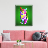 Gestileerde Kitten Prismatic Design-32345 Canvas Afdruk (Insitu (Woonkamer))