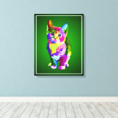 Gestileerde Kitten Prismatic Design-32345 Canvas Afdruk (Insitu (Houten vloer))