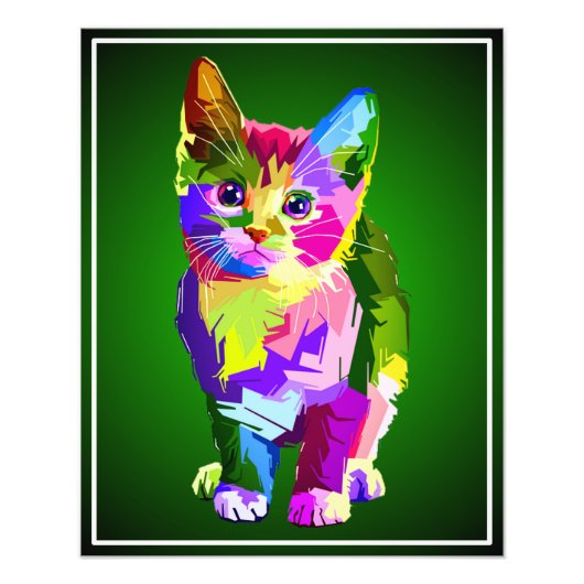 Gestileerde Kitten Prismatic Design-32345 Foto Afdruk (Voorkant)