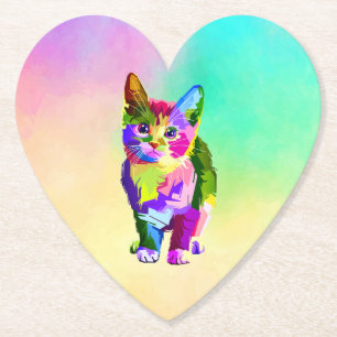 Gestileerde Kitten Prismatic Design-32345 Kartonnen Onderzetters