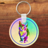 Gestileerde Kitten Prismatic Design-32345 Sleutelhanger (Achterkant)