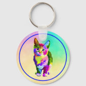 Gestileerde Kitten Prismatic Design-32345 Sleutelhanger (Achterkant)