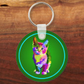 Gestileerde Kitten Prismatic Design-32345 Sleutelhanger (Achterkant)