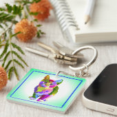 Gestileerde Kitten Prismatic Design-32345 Sleutelhanger (Voorkant Rechts)