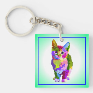 Gestileerde Kitten Prismatic Design-32345 Sleutelhanger