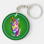 Gestileerde Kitten Prismatic Design-32345 Sleutelhanger (Achterkant)