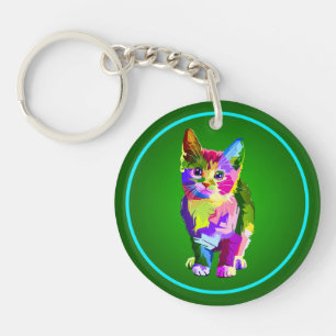 Gestileerde Kitten Prismatic Design-32345 Sleutelhanger