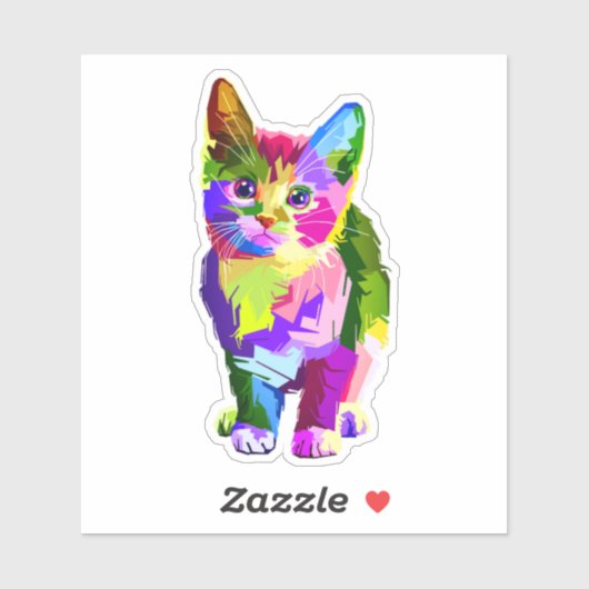 Gestileerde Kitten Prismatic Design-32345 Sticker (Vel)
