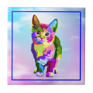 Gestileerde Kitten Prismatic Design-32345 Tegeltje