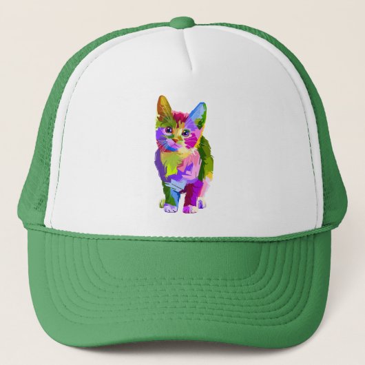 Gestileerde Kitten Prismatic Design-32345 Trucker Pet (Voorkant)