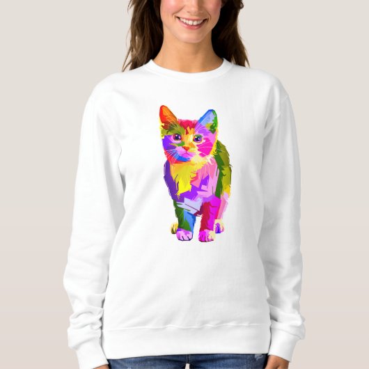 Gestileerde Kitten Prismatic Design-32345 Trui (Voorkant)