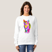 Gestileerde Kitten Prismatic Design-32345 Trui (Voorkant volledig)