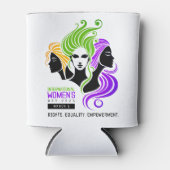 Gestileerde Kleurrijke Trio van Vrouwen IWD 2025 Blikjeskoeler (Voorkant)