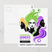 Gestileerde Kleurrijke Trio van Vrouwen IWD 2025 Briefkaart (Voorkant / Achterkant)
