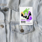 Gestileerde Kleurrijke Trio van Vrouwen IWD 2025 Button (Insitu)