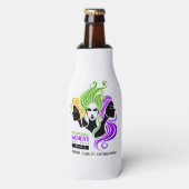 Gestileerde Kleurrijke Trio van Vrouwen IWD 2025 Flesjeskoeler (Fles Voorkant)