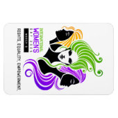 Gestileerde Kleurrijke Trio van Vrouwen IWD 2025 Magneet (Horizontaal)