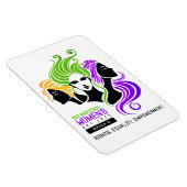 Gestileerde Kleurrijke Trio van Vrouwen IWD 2025 Magneet (Rechterzijde)