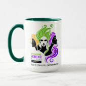 Gestileerde Kleurrijke Trio van Vrouwen IWD 2025 Mok (Links)