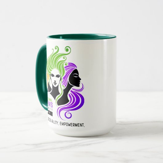 Gestileerde Kleurrijke Trio van Vrouwen IWD 2025 Mok (Voorkant links)