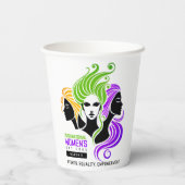Gestileerde Kleurrijke Trio van Vrouwen IWD 2025 Papieren Bekers (Achterkant)