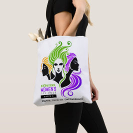 Gestileerde Kleurrijke Trio van Vrouwen IWD 2025 Tote Bag