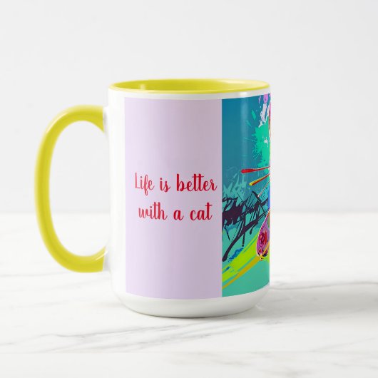 Gestileerde koele kat mok (Links)