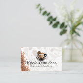 Gestileerde kop java | koffiebonen visitekaartje (Staand voorkant)