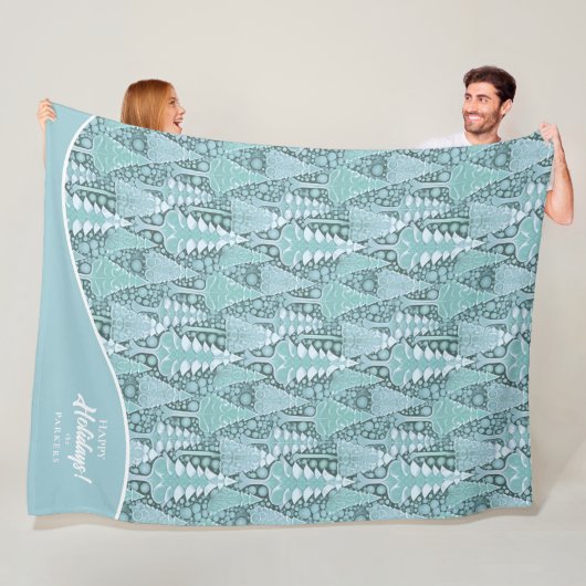 Gestileerde Kust Kerstbomen Patroon#6 ID1009 Fleece Deken (In situ)