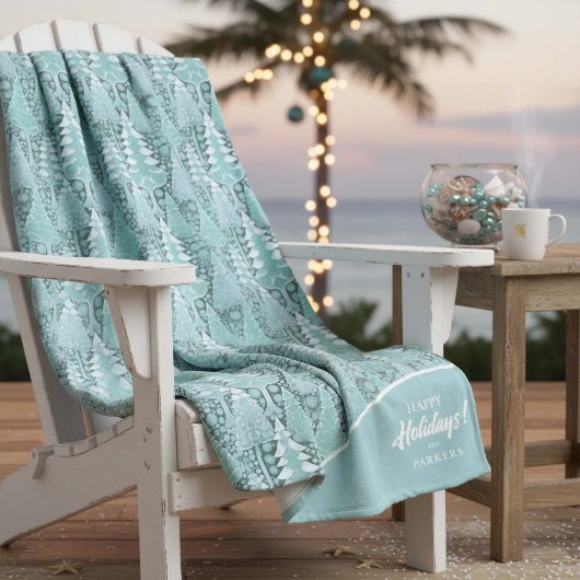 Gestileerde Kust Kerstbomen Patroon#6 ID1009 Fleece Deken