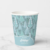 Gestileerde Kust Kerstbomen Patroon#6 ID1009 Papieren Bekers (Voorkant)
