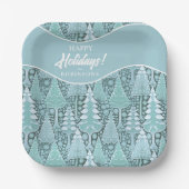 Gestileerde Kust Kerstbomen Patroon#6 ID1009 Papieren Bordje (Voorkant)