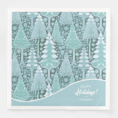Gestileerde Kust Kerstbomen Patroon#6 ID1009 Servet (Voorkant)