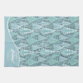 Gestileerde Kust Kerstbomen Patroon#6 ID1009 Theedoek (Horizontaal)