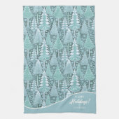 Gestileerde Kust Kerstbomen Patroon#6 ID1009 Theedoek (Verticaal)