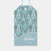 Gestileerde Kust Kerstbomen Patroon#6b ID1009 Cadeaulabel (Voorkant)