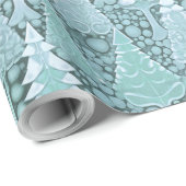 Gestileerde Kust Kerstbomen Patroon#6b ID1009 Cadeaupapier (Rol Hoek)