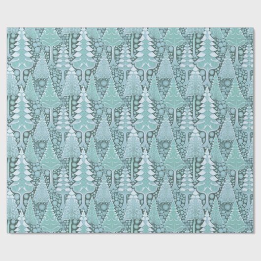 Gestileerde Kust Kerstbomen Patroon#6b ID1009 Cadeaupapier (Vlak)