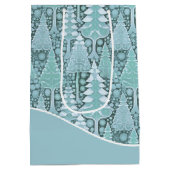 Gestileerde Kust Kerstbomen Patroon#6b ID1009 Medium Cadeauzakje (Achterkant)