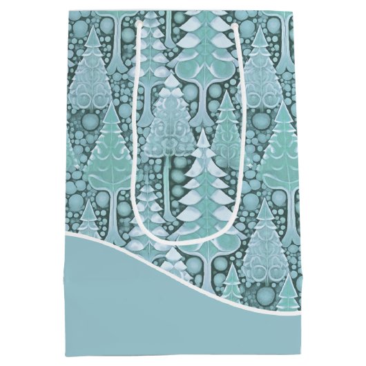 Gestileerde Kust Kerstbomen Patroon#6b ID1009 Medium Cadeauzakje (Achterkant)