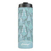 Gestileerde Kust Kerstbomen Patroon#6b ID1009 Thermosbeker (Voorkant)
