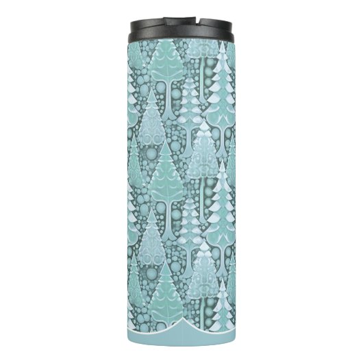 Gestileerde Kust Kerstbomen Patroon#6b ID1009 Thermosbeker (Achterkant)