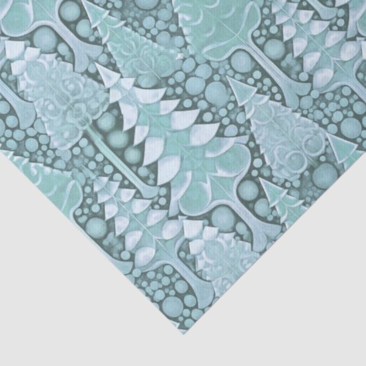 Gestileerde Kust Kerstbomen Patroon#6b ID1009 Tissuepapier (Detail)