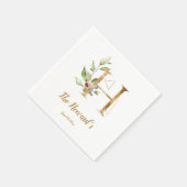 Gestileerde letter H Floral bruiloft servetten (Hoek)