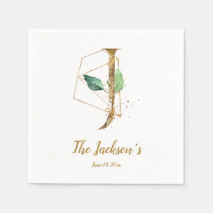 Gestileerde letter J Floral bruiloft servetten