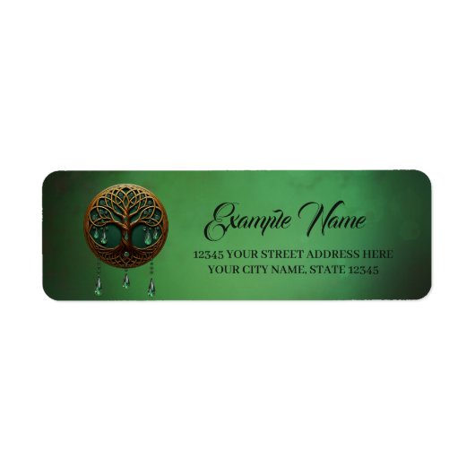 Gestileerde levensboom etiket (Voorkant)