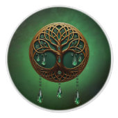 Gestileerde levensboom keramische knop (Voorkant)
